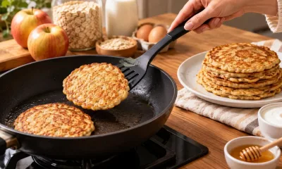 1 стакан овсянки и яблоко — через 7 минут вкусный завтрак готов: омлет и бутерброды теперь в пролете