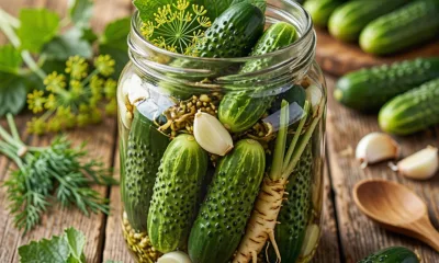 Маринованные огурцы «Как из бочки» — без уксуса, с хреном и чесноком, хрустят как свежие
