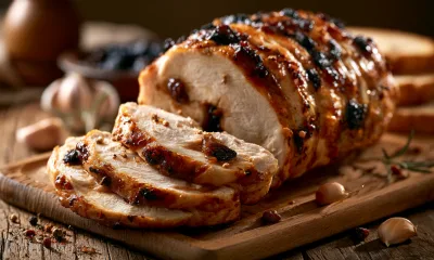 Кладу отварное мясо в бутылку — к завтраку готова куриная ветчина с черносливом: нежнее ГОСТовской, без химии