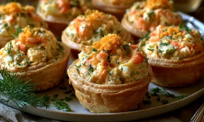 Салаты в прошлом: готовлю хрустящие волованы с крабовой начинкой — вкуснее «Мимозы», красиво смотрятся на столе